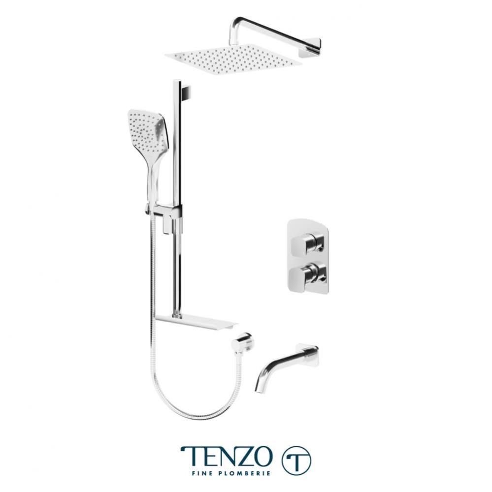 Trim for Delano T-Box kit 3 functions pres bal chrome finish