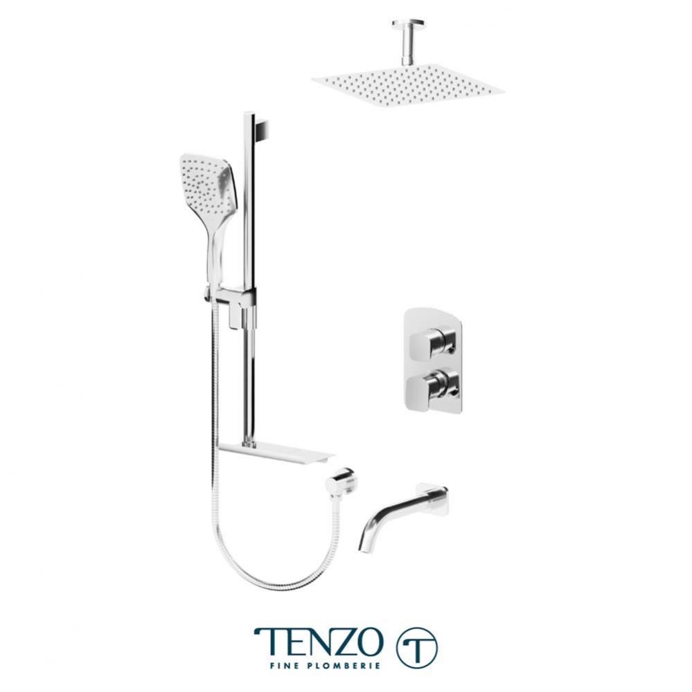 Trim for Delano T-Box kit 3 functions pres bal chrome finish