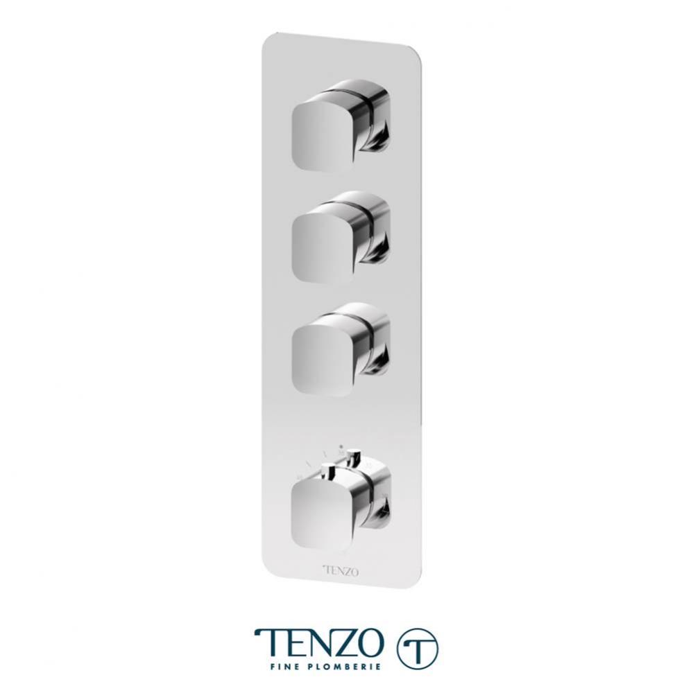 Extenza valve trims Delano thermo. 3 functions chrome