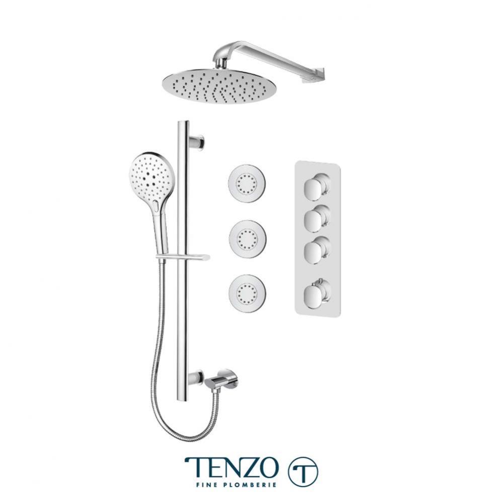 Trim for Fluvia Extenza kit 3 functions thermo chrome finish