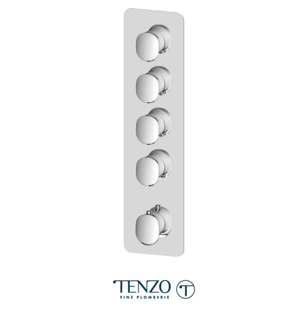 Extenza valve trims Fluvia thermo. 3 functions chrome