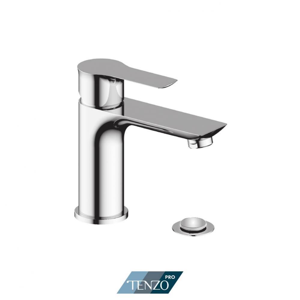 Galia single hole lavatory faucet chrome with drain (overflow)