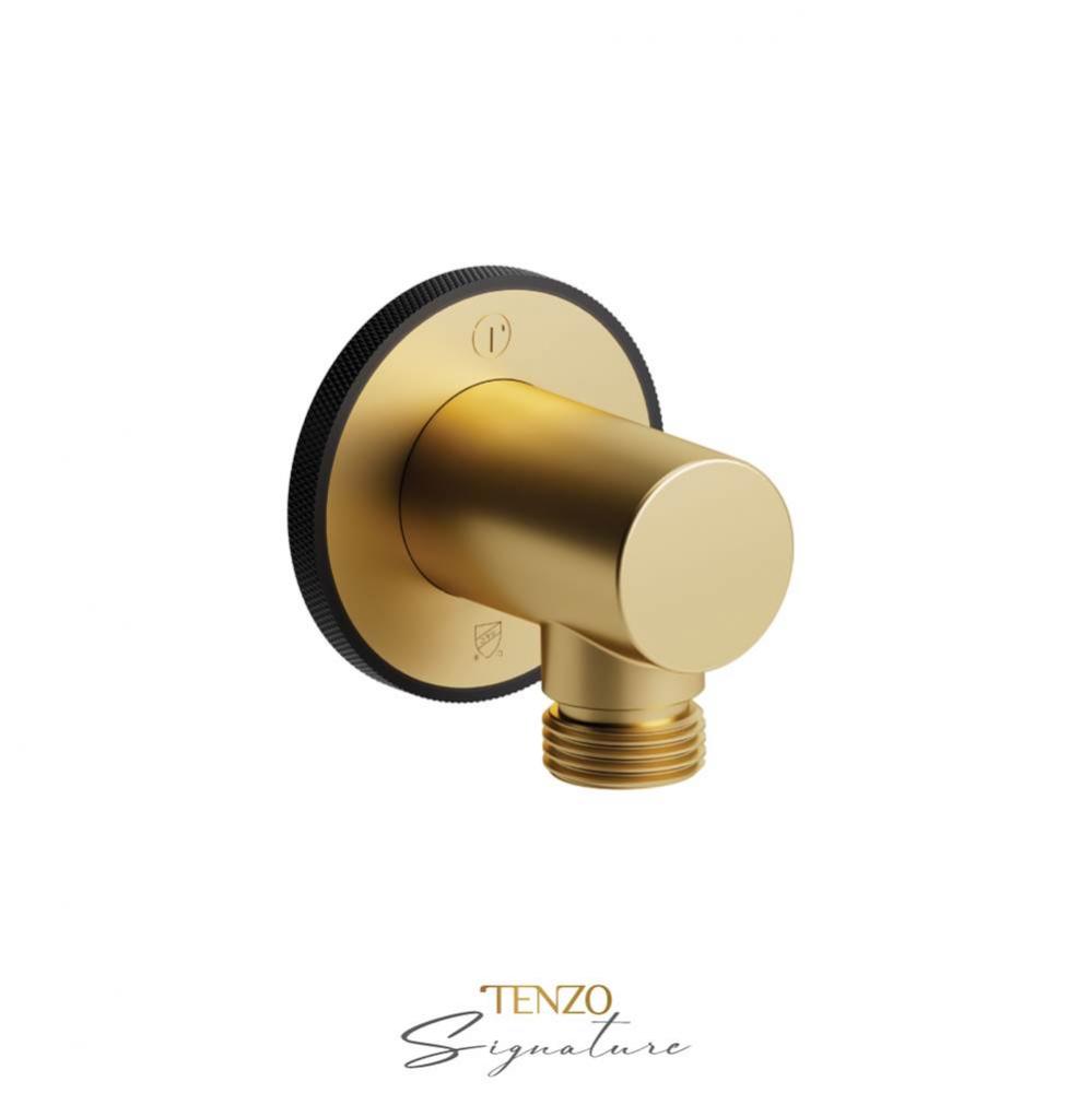 Wall supply elbow Bellacio-F brushed gold/ matte black
