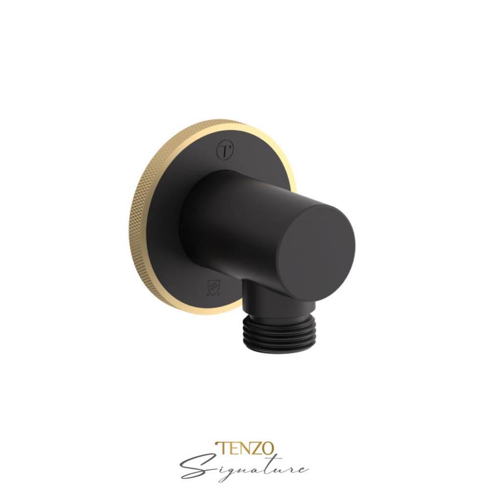 Wall supply elbow Bellacio-F matte black/ brushed gold