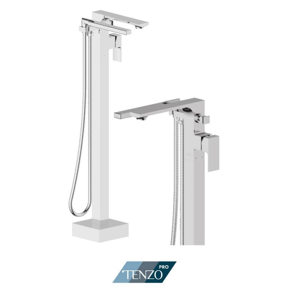 Kalissa floor mount 3 pcs tub filler chrome