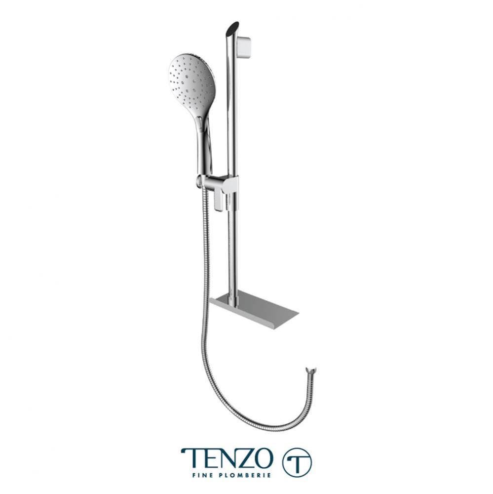 Sliding bar kit with shelf chrome