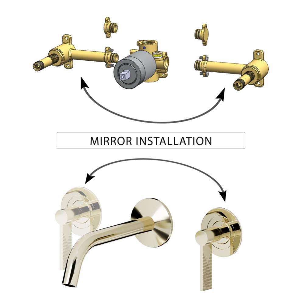 Wall mount lavatory faucet rough