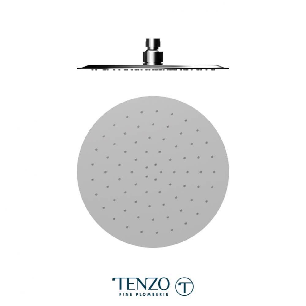 Shwr head round 25cm (10in) stainless steel 2mm chrome