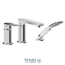 Tenzo DE35-PB-CR - Deck mount 3 pcs tub filler Delano chrome