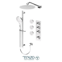 Tenzo FLT43-572112-CR - Fluvia Extenza kit 3 functions thermo chrome finish