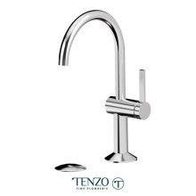 Tenzo PAL10-P-CR - Paloma single hole lavatory faucet chrome with (overflow) drain