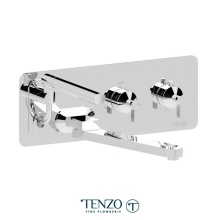 Tenzo PALT74-CR - Wall mount tub filler with retractable hose & 12'' swivel spout Paloma chrome