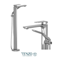 Tenzo F-QU51-CR - Trim for Quantum floor mount tub filler chrome