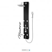 Tenzo TZG1-03-NU/S812 - Shower Col. Tempered Glass Nuevo [Sh. Head 6 Jets Hand Shwr] Thermo./Vol. Ctrl Valve #03 Finish