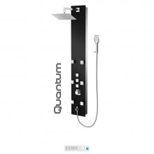 Tenzo TZG1-02-QU/S812 - Shower Col. Tempered Glass Quantum [Sh. Head 6 Jets Hand Shwr] Thermo./Vol. Ctrl Valve #02 Finish