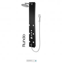 Tenzo TZG1-02-RU/S10 - Shower Col. Tempered Glass Rundo [Sh. Head 6 Jets Hand Shwr] Thermo./Vol. Ctrl Valve #02 Finish
