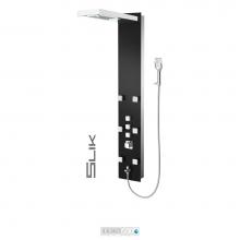 Tenzo TZG1-03-SL/3L - Shower Col. Tempered Glass Slik [Sh. Head Led 6 Jets Hand Shwr] Thermo./Vol. Ctrl Valve #03 Finish