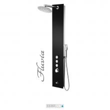 Tenzo TZG11-43-FL/S10 - Shower Col. Tempered Glass Fluvia [Sh. Head Hand Shwr Spout] Thermo./Vol. Ctrl Valve #43 Finish