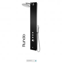 Tenzo TZG11-42-RU/S12 - Shower Col. Tempered Glass Rundo [Sh. Head Hand Shwr Spout] Thermo./Vol. Ctrl Valve #42 Finish