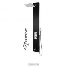 Tenzo TZG13-RD-NU/S812 - Shower Col. Tempered Glass Nuevo [Sh. Head Hand Shwr Spout] Thermo./Div. Valve Red Finish