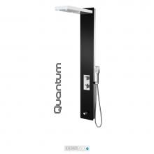 Tenzo TZG13-13-QU/3L - Shower Col. Tempered Glass Quantum [Sh. Head Led Hand Shwr Spout] Thermo./Div. Valve #13 Finish