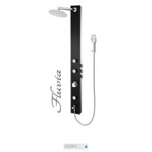 Tenzo TZG2-17-FL/S9 - Shower Col. Tempered Glass Fluvia [Sh. Head 3 Jets Hand Shwr] Thermo./Vol. Ctrl Valve #17 Finish