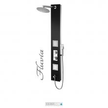 Tenzo TZG3-41-FL/S12 - Shower Col. Tempered Glass Fluvia [Sh. Head 2 Jets Hand Shwr] Thermo./Div. Valve #41 Finish