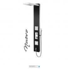 Tenzo TZG3-17-NU/3L - Shower Col. Tempered Glass Nuevo [Sh. Head Led 2 Jets Hand Shwr] Thermo./Div. Valve #17 Finish