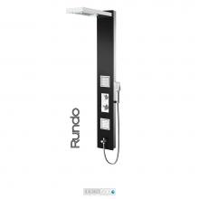 Tenzo TZG3-06-RU/3L - Shower Col. Tempered Glass Rundo [Sh. Head Led 2 Jets Hand Shwr] Thermo./Div. Valve #06 Finish