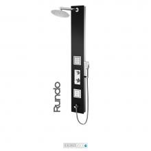 Tenzo TZG3-06-RU/S12 - Shower Col. Tempered Glass Rundo [Sh. Head 2 Jets Hand Shwr] Thermo./Div. Valve #06 Finish