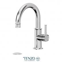 Tenzo ALY10-P-CR - Alyss single hole lavatory faucet chrome with (overflow) drain