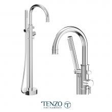 Tenzo ALY52-CR - Alyss floor mount 3 pcs tub filler chrome
