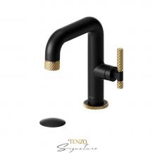 Tenzo BE10-C-W-MB-BG - Single hole lavatory faucet with (W/O overflow) drain Bellacio-C matte black/brushed gold