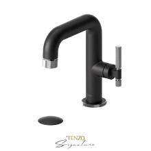 Tenzo BE10-F-W-MB-CR - Single hole lavatory faucet with (W/O overflow) drain Bellacio-F matte black/chrome