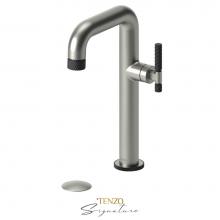 Tenzo BE10H-C-P-BN-MB - Tall single lavatory faucet with (overflow) drain Bellacio-C brushed nickel/matte black