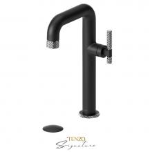 Tenzo BE10H-C-W-MB-CR - Tall single lavatory faucet with (W/O overflow) drain Bellacio-C matte black/chrome