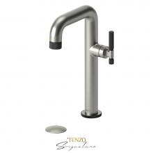 Tenzo BE10H-F-P-BN-MB - Tall single lavatory faucet with (overflow) drain Bellacio-F brushed nickel/matte black