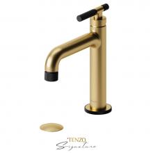 Tenzo BE11-F-W-BG-MB - Single hole lavatory faucet with (W/O overflow) drain Bellacio-F brushed gold/matte black