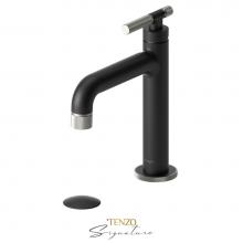 Tenzo BE11-F-W-MB-BN - Single hole lavatory faucet with (W/O overflow) drain Bellacio-F matte black/brushed nickel