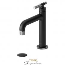 Tenzo BE11-F-W-MB-CR - Single hole lavatory faucet with (W/O overflow) drain Bellacio-F matte black/chrome