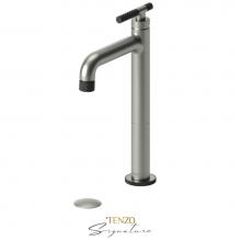 Tenzo BE11H-C-W-BN-MB - Tall single lavatory faucet with (W/O overflow) drain Bellacio-C brushed nickel/matte black