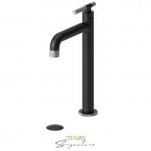 Tenzo BE11H-C-W-MB-BN - Tall single lavatory faucet with (W/O overflow) drain Bellacio-C matte black/brushed nickel