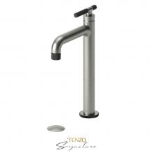 Tenzo BE11H-F-W-BN-MB - Tall single lavatory faucet with (W/O overflow) drain Bellacio-F brushed nickel/matte black
