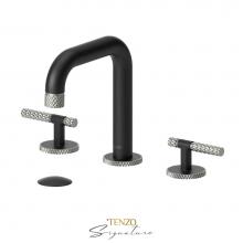 Tenzo BE13-C-P-MB-BN - 8'' lavatory faucet with (overflow) drain Bellacio-C matte black/brushed nickel