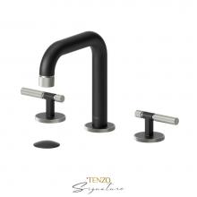 Tenzo BE13-F-P-MB-BN - 8'' lavatory faucet with (overflow) drain Bellacio-F matte black/brushed nickel