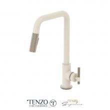 Tenzo BE131-C-MW-SS - Single-handle kitchen faucet Bellacio with pull-down & 2-Function hand shower matte white / st