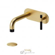 Tenzo BE15-C-W-BG-MB - Wall mount lavatory faucet with (W/O overflow) drain Bellacio-C brushed gold/matte black