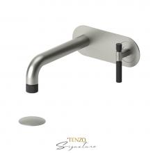 Tenzo BE15-F-W-BN-MB - Wall mount lavatory faucet with (W/O overflow) drain Bellacio-F brushed nickel/matte black