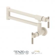 Tenzo BE160-C-MW-SS - Pot filler faucet Bellacio matte white / stainless steel
