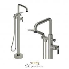 Tenzo BE52-C-BN-MB - Floor mount tub filler Bellacio-C brushed nickel/matte black